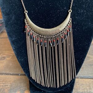 BRIGHTON boho antiqued brass and beads waterfall long necklace‎